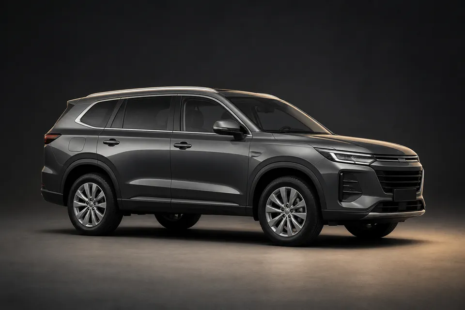 Representative unbranded family SUV in a dark studio